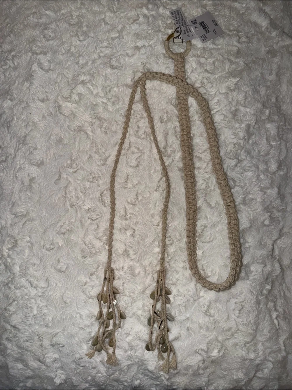 AE Crochet O-ring Shell Tassel Belt NWT L/XL
